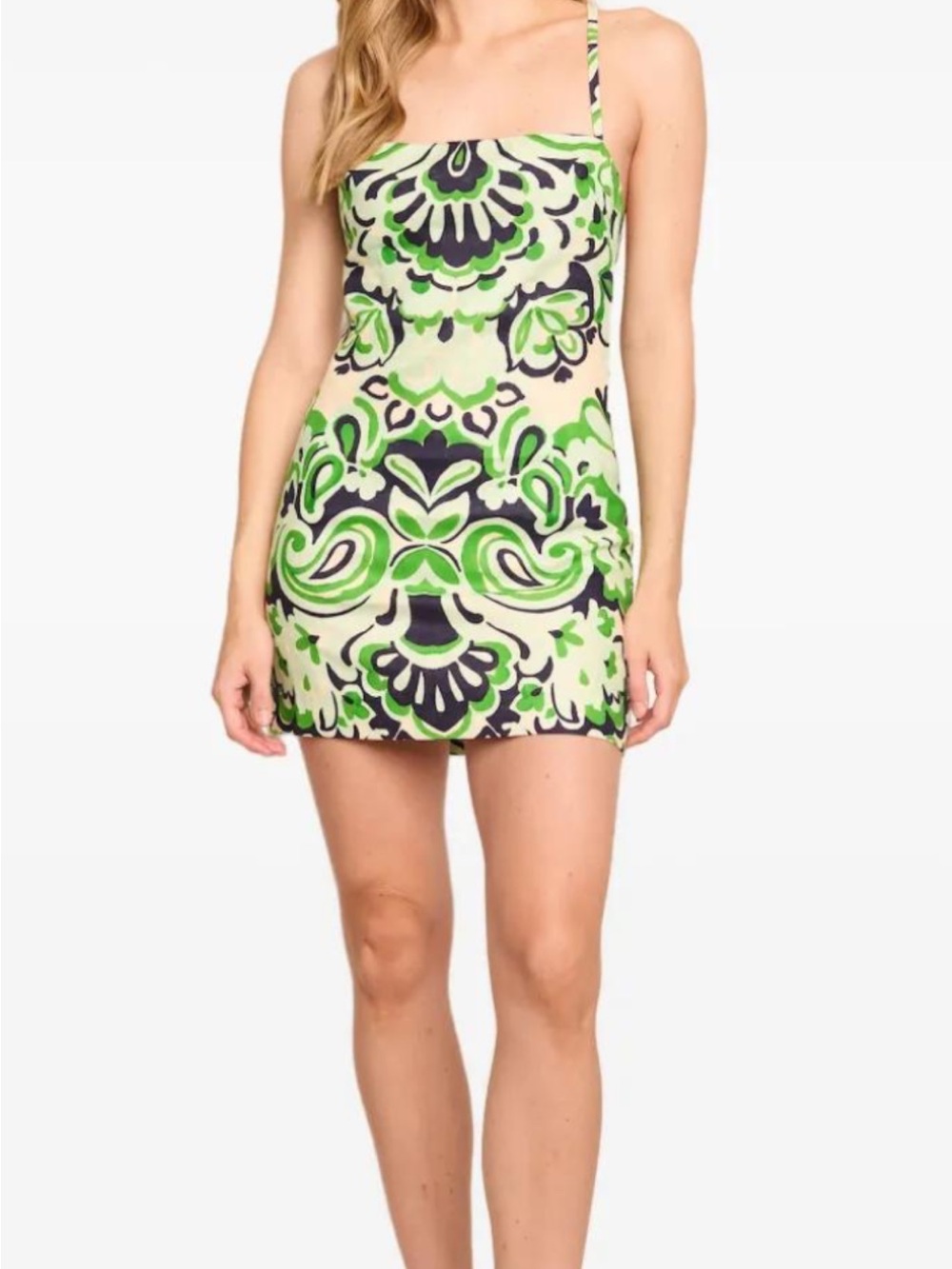 Cara Cara
Women's Green Geometric-Print Cross-Back Mini Day Dress